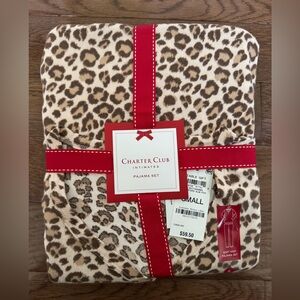 NWT charter club intimates pajama set -S leopard